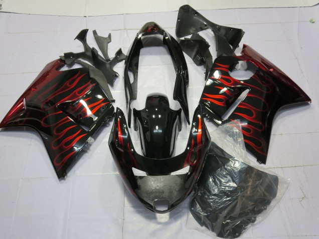 1996-2007 Rot Glänzend Flamme CBR1100XX Motorrad Verkleidungen