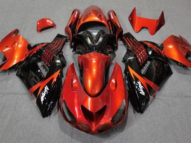 2006-2011 Gebranntes Orange Schwarz ZX14R Motorrad Verkleidungen