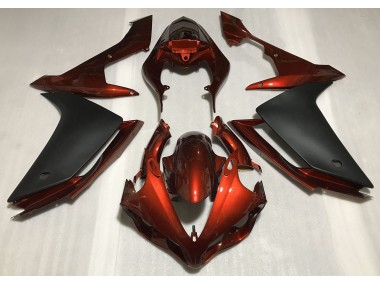 2007-2008 Glänzend Dunkelorange & Schwarz R1 Motorrad Verkleidungen