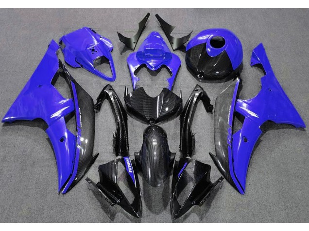 2008-2016 Blau Glänzend & Kohlefaser R6 Motorrad Verkleidungen