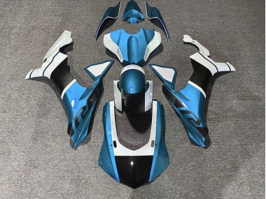 2015-2019 Hellblau & Kohlefaser Akzente R1 Motorrad Verkleidungen